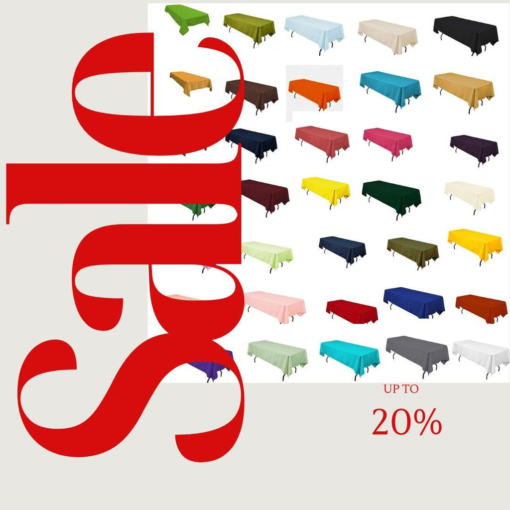 60" X 120" Polyester Poplin Washable Rectangular Tablecloth, Table Cover Fabric Table Cloth for Dinning, Kitchen,Party. Choose Color Below
