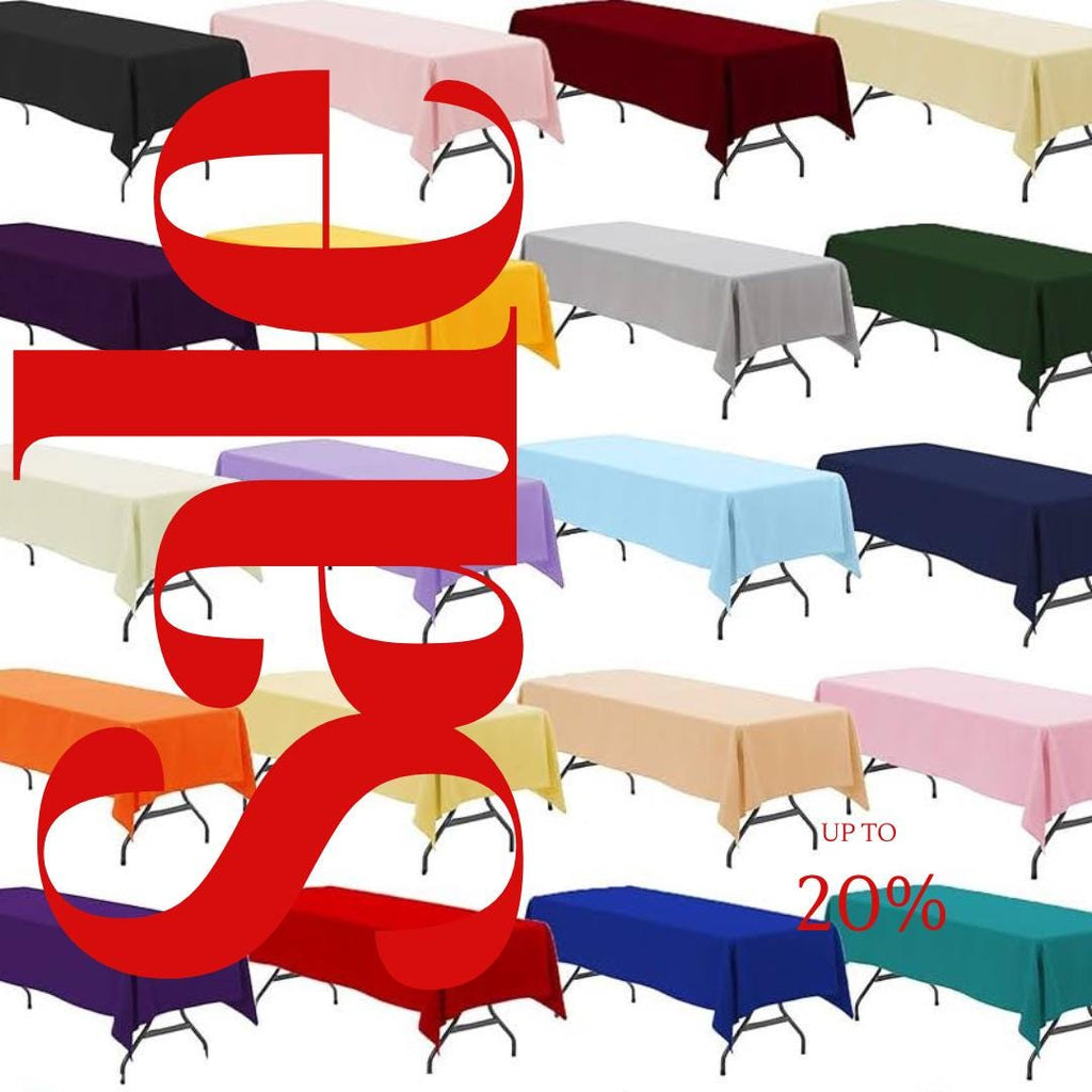 60" X 120" Polyester Poplin Washable Rectangular Tablecloth, Table Cover Fabric Table Cloth for Dinning, Kitchen,Party. Choose Color Below