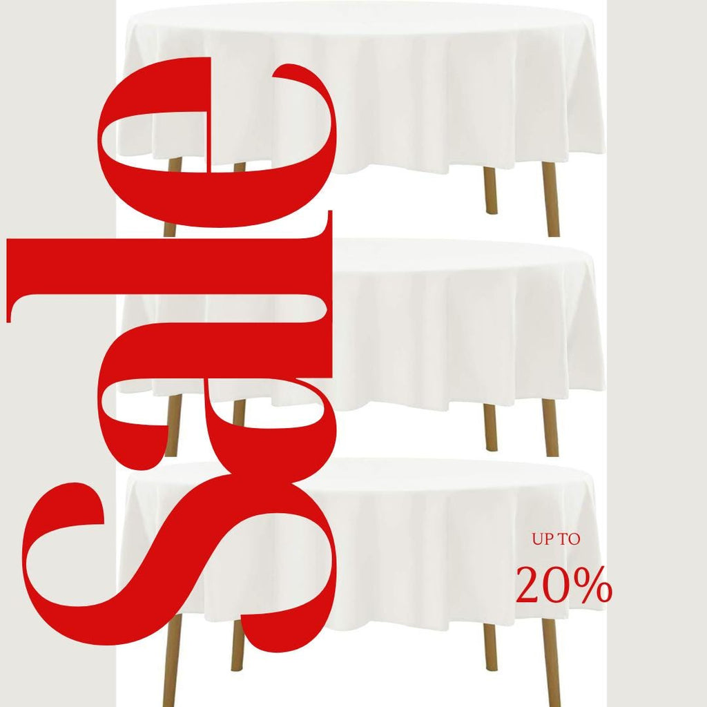 IVORY - 90" Polyester Poplin Washable Round Tablecloth, For Table Cover, Fabric Table Cloth Dinning, Kitchen, Party