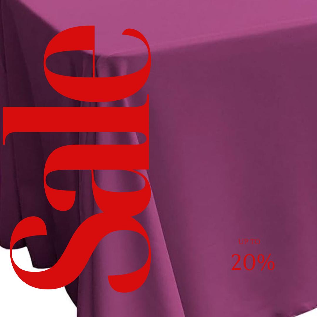 MAGENTA - Polyester Poplin Washable Rectangular Tablecloth, Table Cover Fabric Cloth for Dinning, Kitchen, Party. Choose Size Below