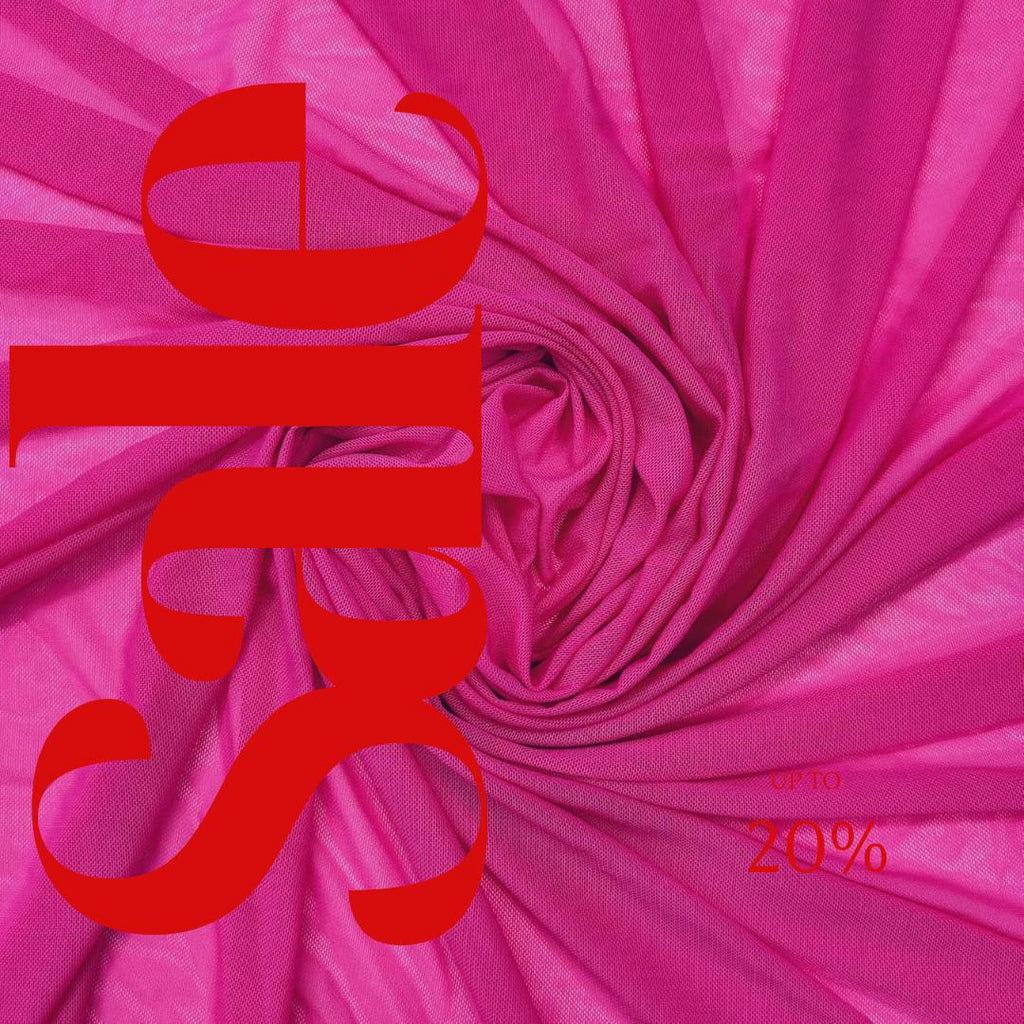 Power Mesh Fabric  - HOT PINK - Nylon Lycra Spandex 4 Way Stretch Fabric 58"/60" By Yard.