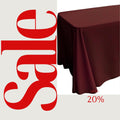 BURGUNDY - Polyester Poplin Washable Rectangular Tablecloth, Table Cover Fabric Cloth for Dinning, Kitchen, Party. Choose Size Below
