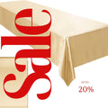 CHAMPAGNE - SATIN - Rectangular Table Cover Bright Tablecloth Smooth Fabric Table Decoration for Wedding Banquet Party Events,