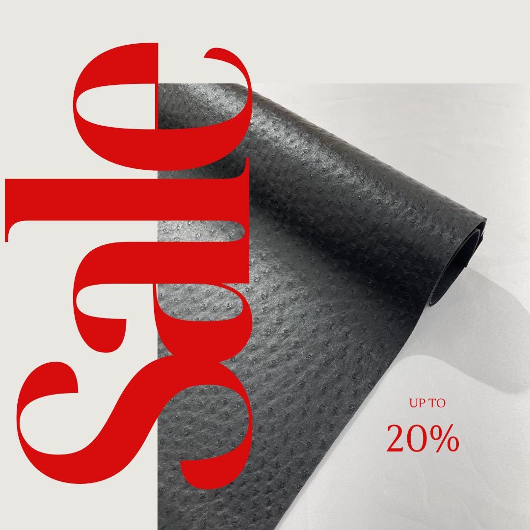 Ostrich Fake Leather Upholstery-  BLACK - 3-D Ostrich Skin Texture Faux Leather - Vinyl Fabric Sold By Yard.
