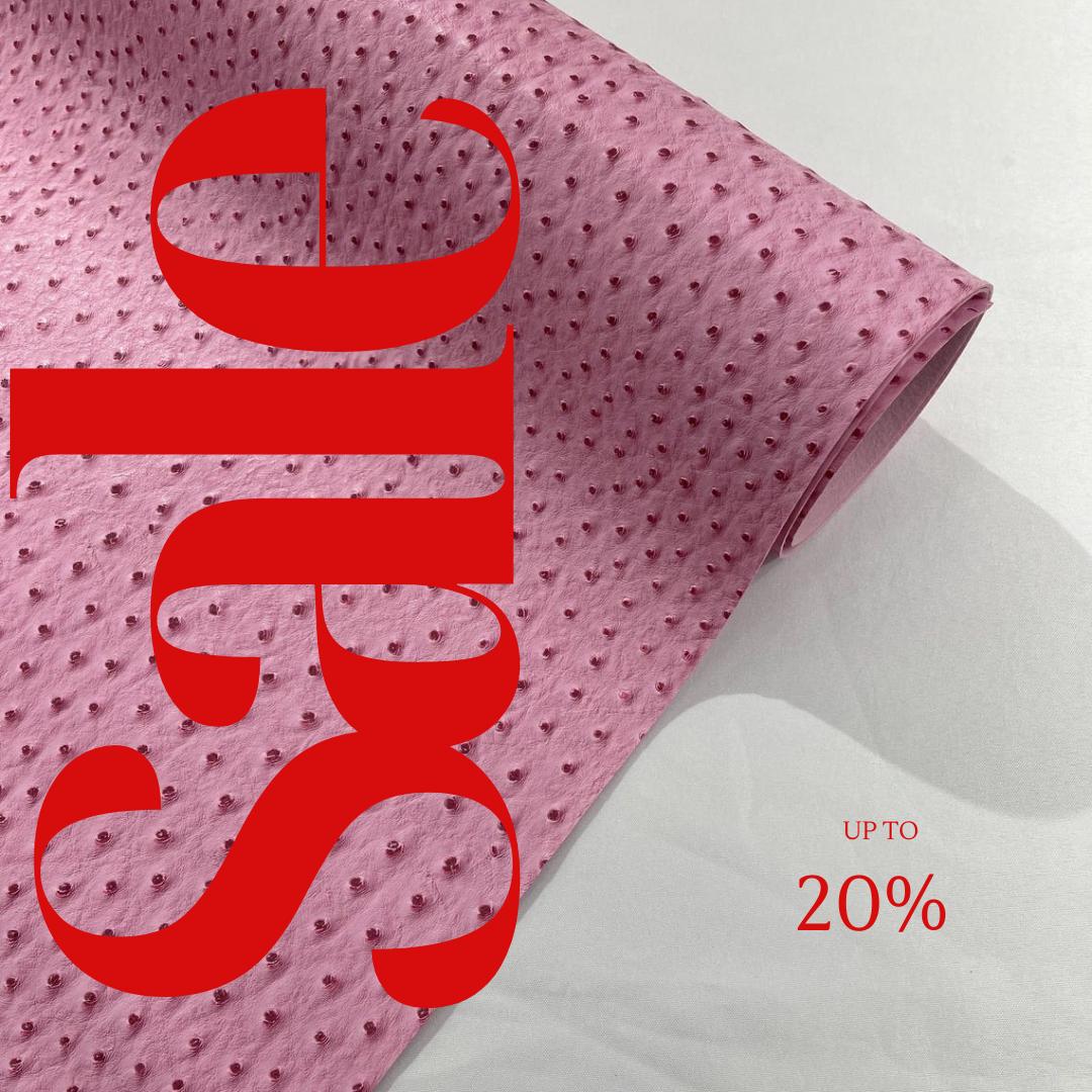 Ostrich Fake Leather Upholstery-  PINK - 3-D Ostrich Skin Texture Faux Leather - Vinyl Fabric Sold By Yard.