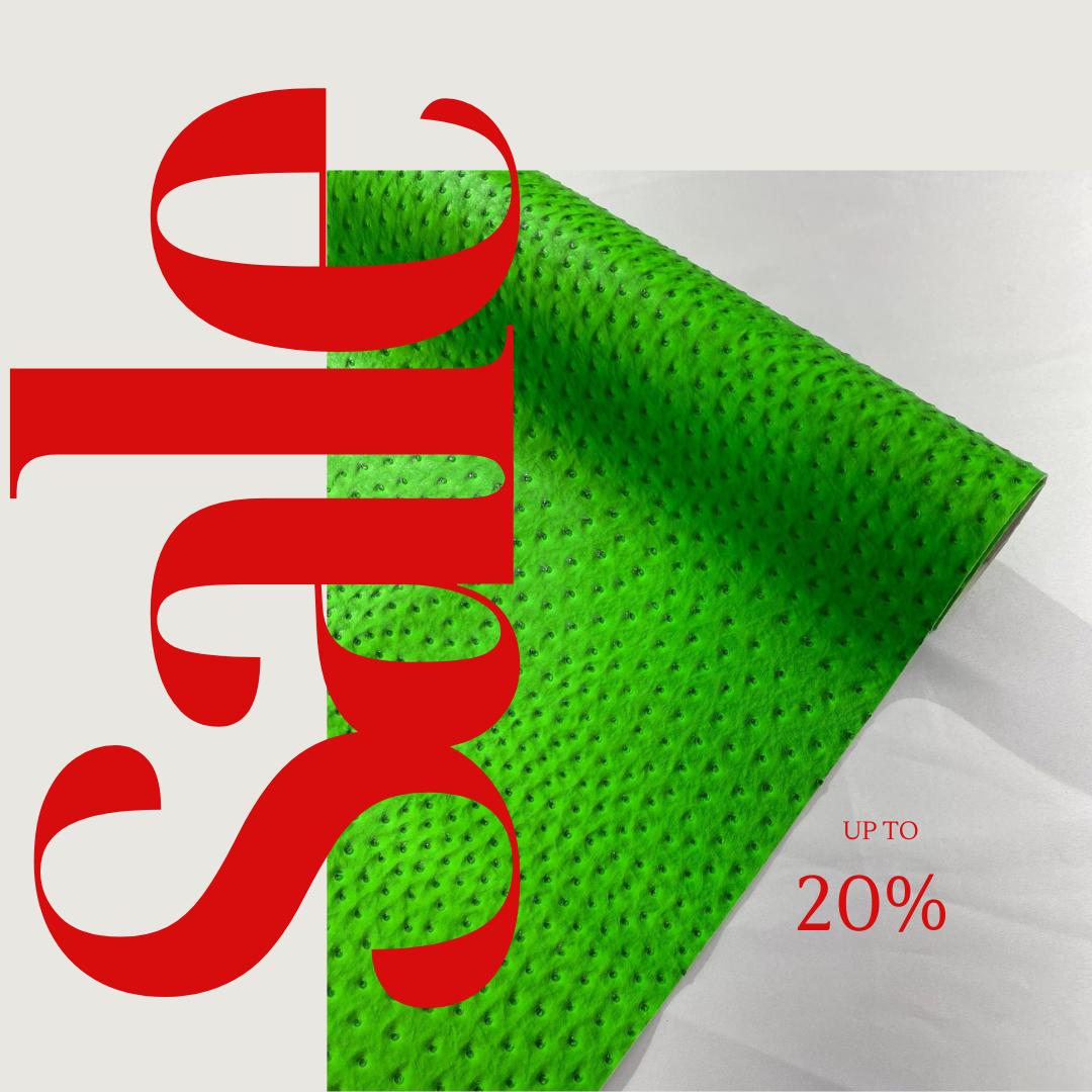 Ostrich Fake Leather Upholstery -  NEON GREEN - 3-D Ostrich Skin Texture Faux Leather - Vinyl Fabric Sold By Yard.