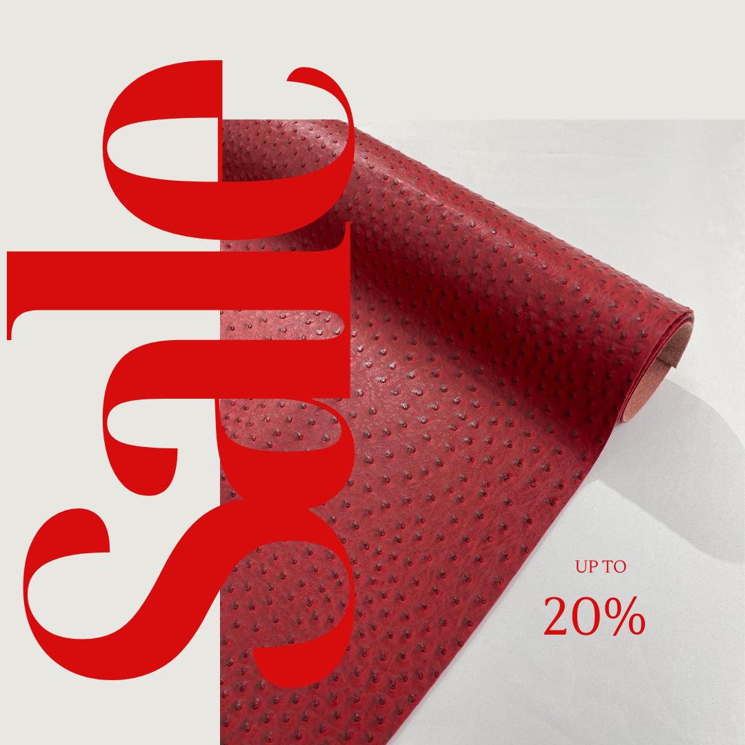 Ostrich Fake Leather Upholstery -  DK RED - 3-D Ostrich Skin Texture Faux Leather - Vinyl Fabric Sold By Yard.