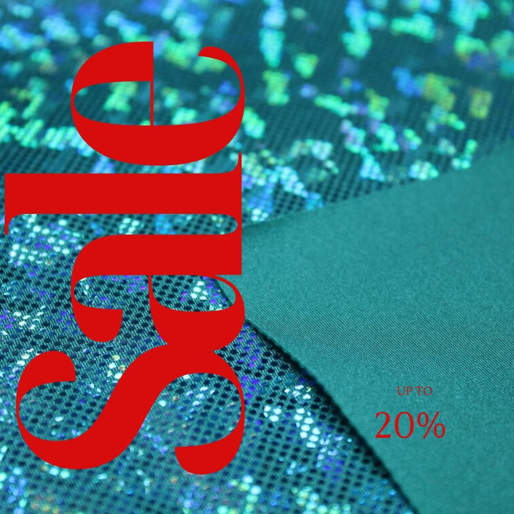 Teal Shattered Glass Spandex  - 4 Way Stretch Fabric By The Yard - 60" Wide Spandex Fabric - Thick and Heavy Spandex Fabric