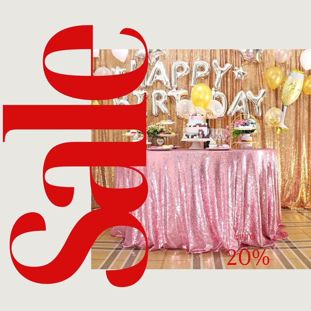 Sequin Tablecloth - PINK - Round Sparkly Drape Table Cloths Table Cover Overlay for Wedding Birthday Party Baby Bridal Shower. Choose Size