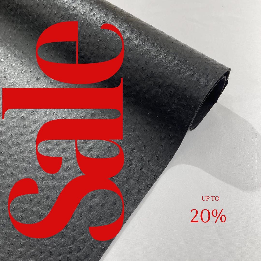 Ostrich Fake Leather Upholstery-  BLACK - 3-D Ostrich Skin Texture Faux Leather - Vinyl Fabric Sold By Yard.