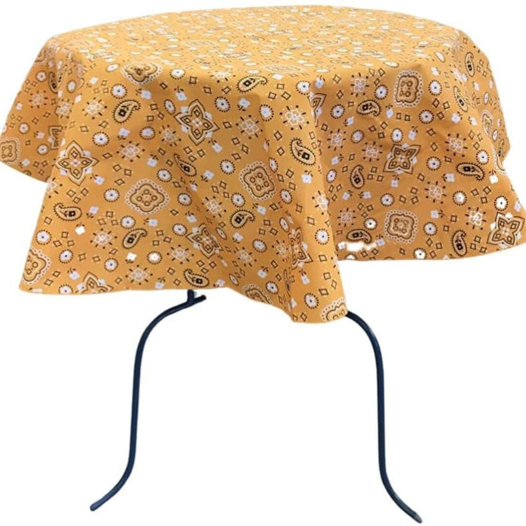 TANGERINE - Bandanna - Round Print Poly Cotton Tablecloth, Table Cover Fabric Table Cloth for Dinning, Kitchen, Party, Holiday