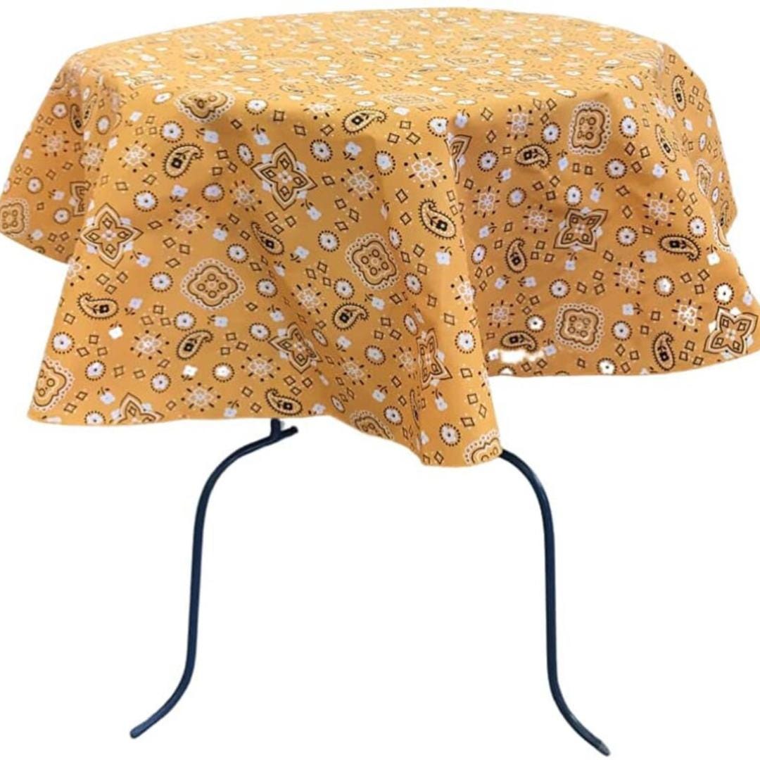 TANGERINE - Bandanna - Round Print Poly Cotton Tablecloth, Table Cover Fabric Table Cloth for Dinning, Kitchen, Party, Holiday