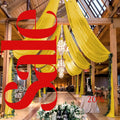 GOLD - 6 Panels Ceiling Drapes for Wedding 5ftx21ft Sheer Drapery Chiffon Fabric Arch Draping for Party Ceremony Birthday Baby Shower