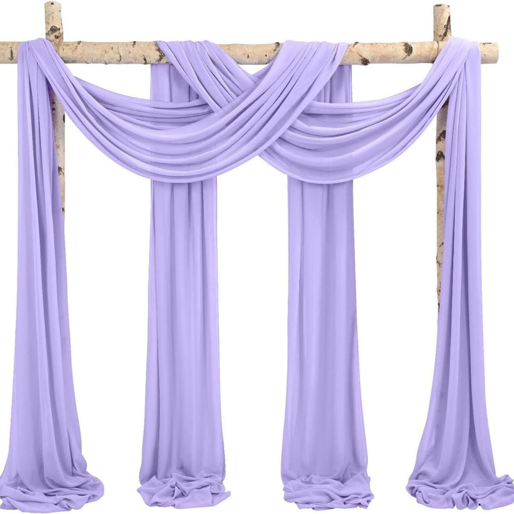 LAVENDER - Wedding Arch Draping Fabric 4 Panels 28" x 21Ft Wedding Arch Drapes for Ceremony Chiffon Fabric Drapes Arbor Drapery Wedding Arch