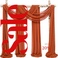 RUST - Wedding Arch Draping Fabric 4 Panels 28" x 21 Ft Wedding Arch Drapes for Ceremony Chiffon Fabric Drapes Arbor Drapery Wedding
