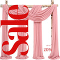 DUSTY ROSE - Wedding Arch Draping Fabric 4 Panels 28" x 21 Ft Wedding Arch Drapes for Ceremony Chiffon Fabric Drapes Arbor Drapery Wedding