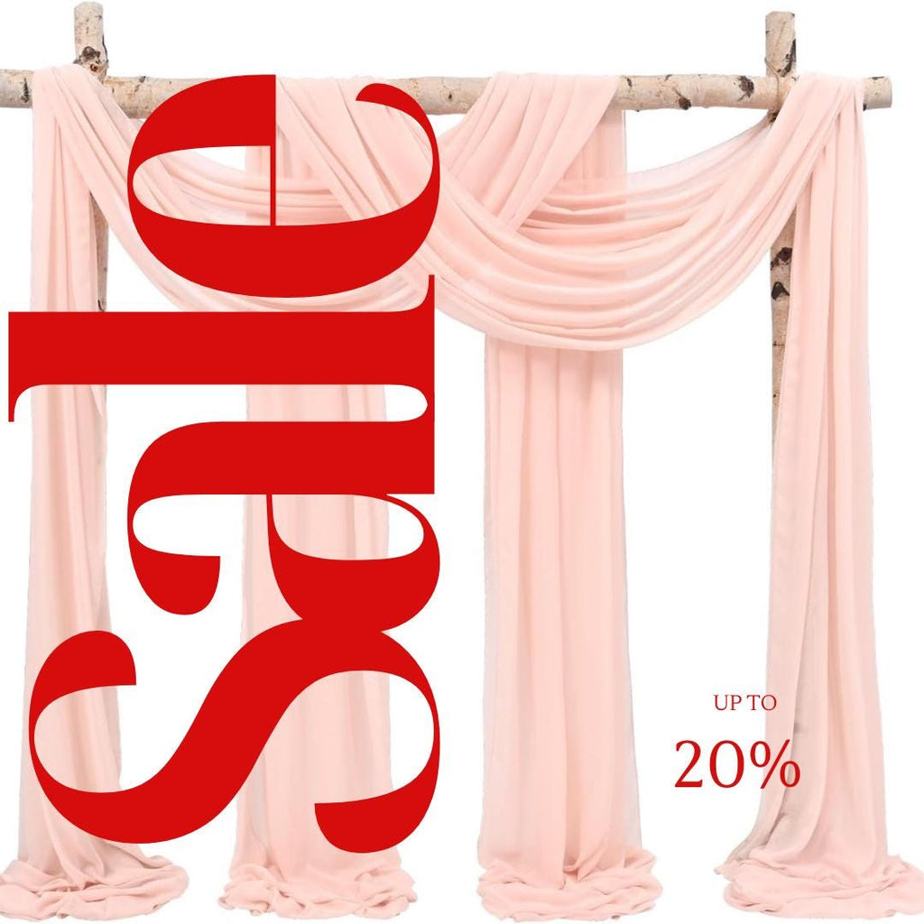 BLUSH - Wedding Arch Draping Fabric 4 Panels 28" x 21 Ft Wedding Arch Drapes for Ceremony Chiffon Fabric Drapes Arbor Drapery Wedding