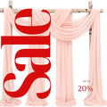 BLUSH - Wedding Arch Draping Fabric 4 Panels 28" x 21 Ft Wedding Arch Drapes for Ceremony Chiffon Fabric Drapes Arbor Drapery Wedding