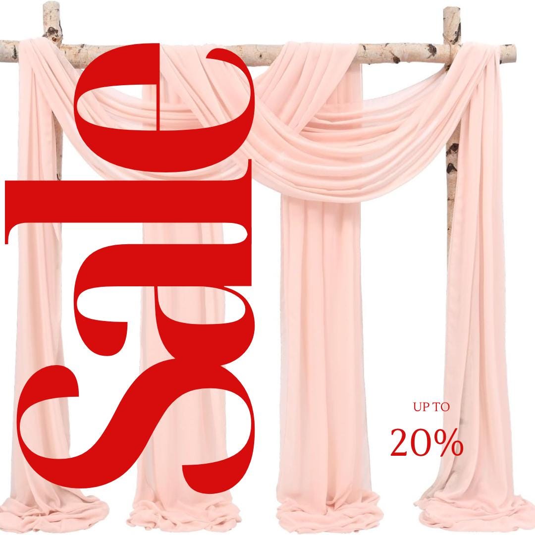 BLUSH - Wedding Arch Draping Fabric 4 Panels 28" x 21 Ft Wedding Arch Drapes for Ceremony Chiffon Fabric Drapes Arbor Drapery Wedding