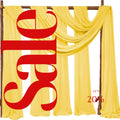 YELLOW - Wedding Arch Draping Fabric 4 Panels 28" x 21 Ft Wedding Arch Drapes for Ceremony Chiffon Fabric Drapes Arbor Drapery Wedding