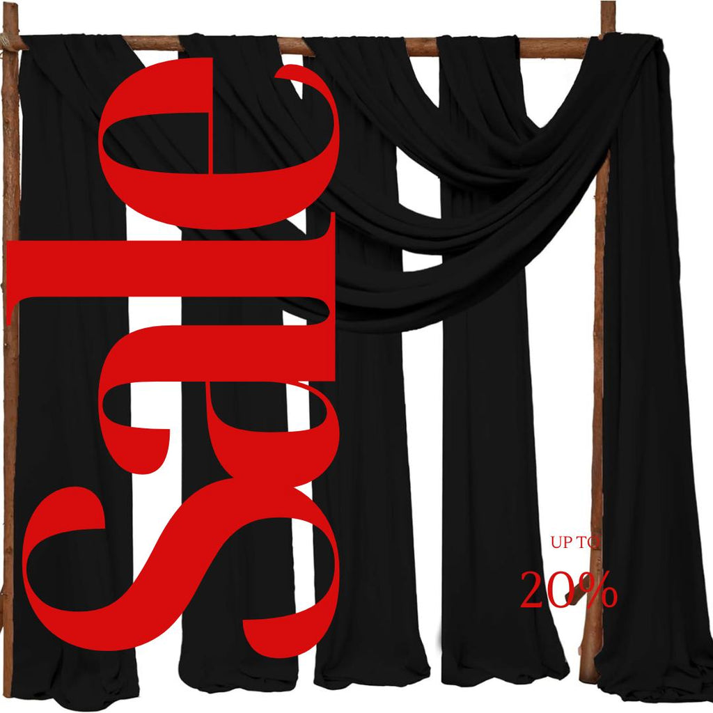 BLACK - Wedding Arch Draping Fabric 4 Panels 28" x 21 Ft Wedding Arch Drapes for Ceremony Chiffon Fabric Drapes Arbor Drapery Wedding