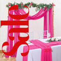 HOT PINK - Wedding Arch Draping Fabric 4 Panels 28" x 21 Ft Wedding Arch Drapes for Ceremony Chiffon Fabric Drapes Arbor Drapery Wedding