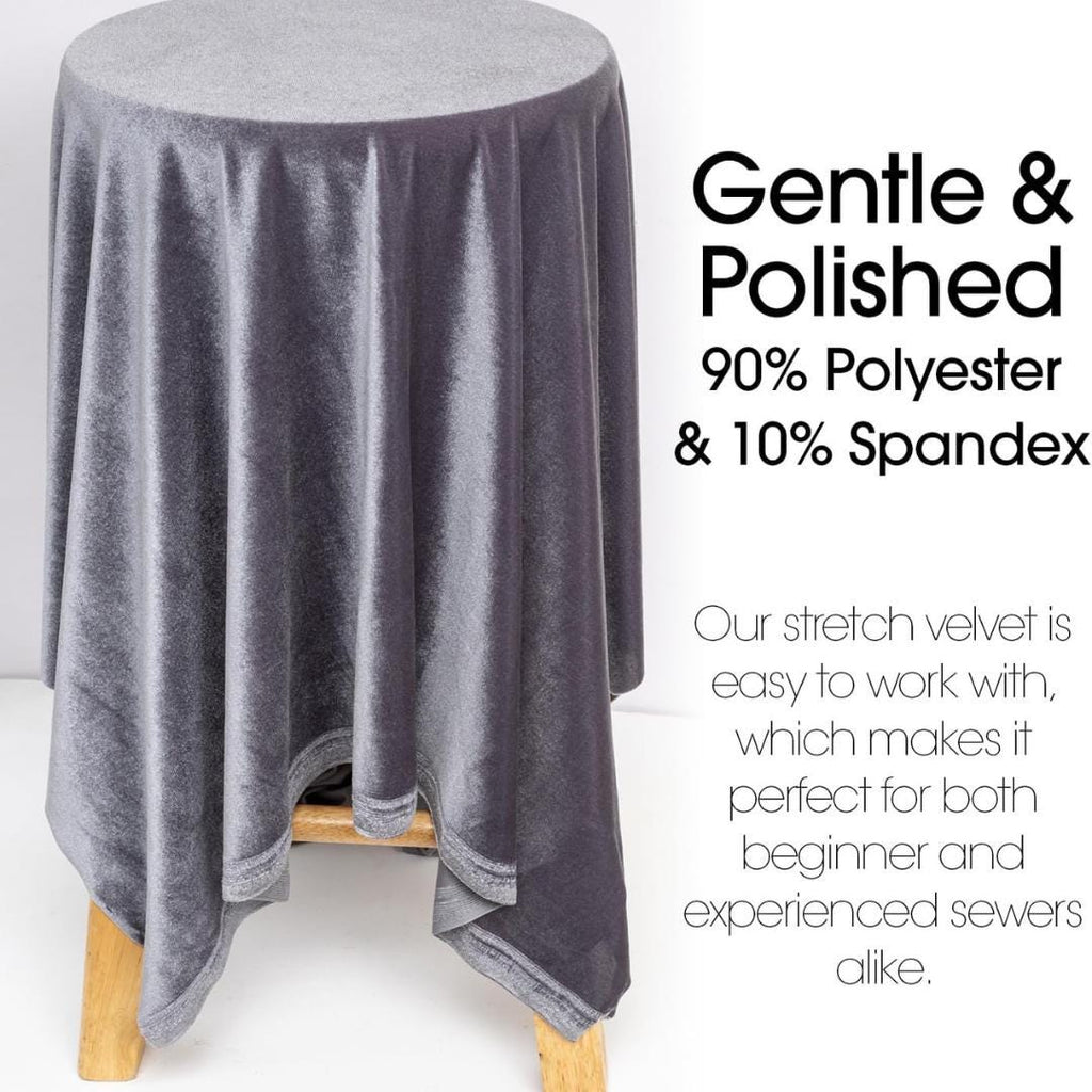 Stretch Velvet Tablecloth - CHARCOAL - Luxurious Elegant Table Cover in Beautiful for Weddings,Parties, Baby Showers and Events. Choose Size