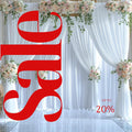WHITE - 5Ft x 15 Ft Wrinkle Free Backdrop Curtains for Parties  - 4 Panels Silky Interlock Backdrop for Weddings Birthday Party Curtains