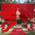 RED - 5' x 21 Ft Ceiling Drapes for Wedding Parties, Wrinkle Free Interlock Canopy Tent Draping Ceiling Curtains Arch Drapery for Events
