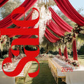 RED - 5' x 33 Ft Ceiling Drapes for Wedding Parties, Wrinkle Free Interlock Canopy Tent Draping Ceiling Curtains Arch Drapery for Events