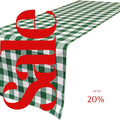 14" Wide Polyester Poplin Gingham, Checkered, Plaid Table Runner (White & Hunter , 14" Wide x 90" Long) for Party Sweetest Day Wedding