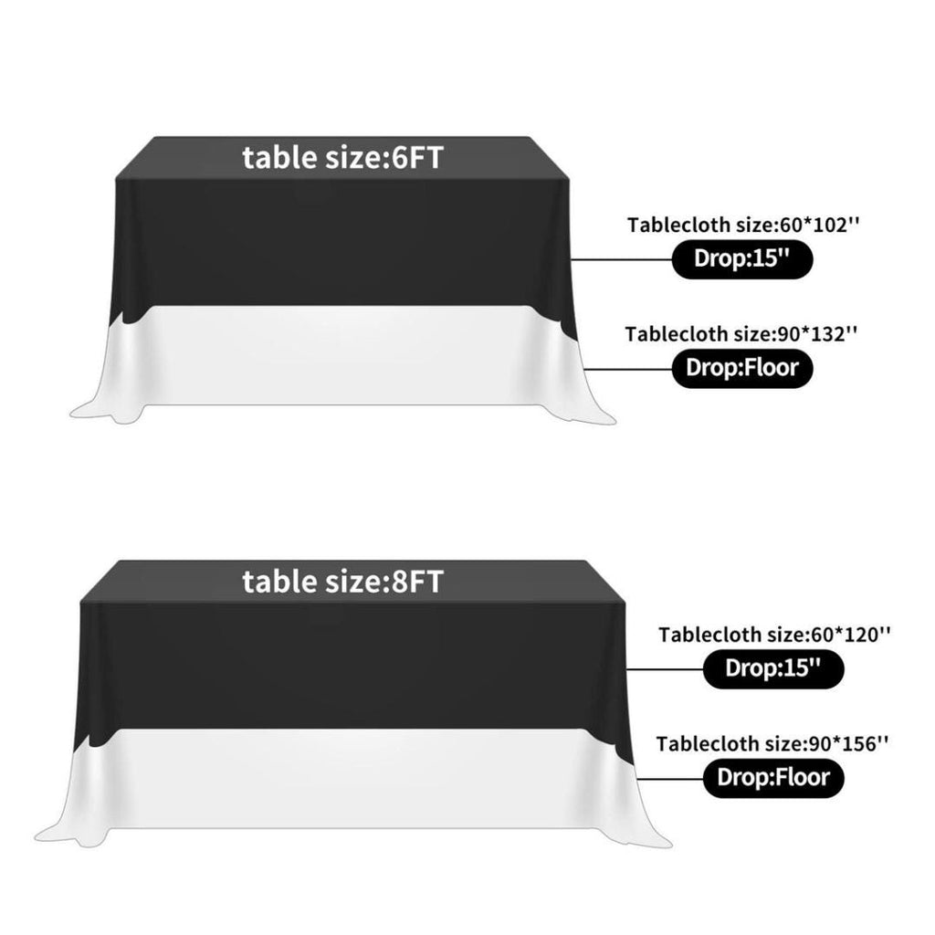 Royal Velvet Tablecloth - BLACK - Luxurious Rectangular Table Cover for Weddings, Parties, Baby Showers and Events. Choose Size Below