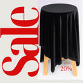 Stretch Velvet Tablecloth - BLACK -  Luxurious Elegant Table Cover in Beautiful for Weddings, Parties, Baby Showers and Events. Choose Size