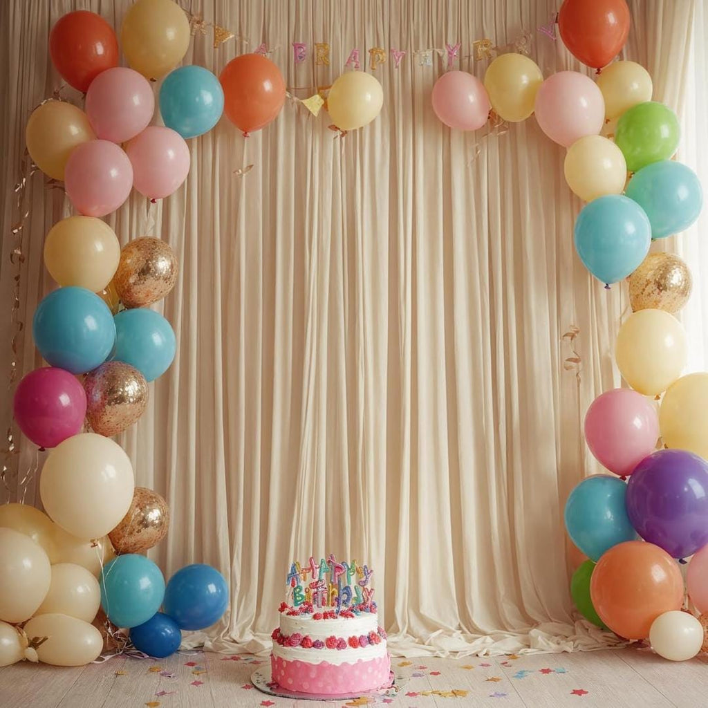 CHAMPAGNE - Wrinkle Free Backdrop Curtains for Parties  - 10 Panels 5x10ft Silky Interlock Backdrop for Weddings Birthday Party Curtains