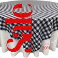 WHITE/NAVY - Gingham Overlay - Checkered Tablecloth for Parties - Farmhouse Tablecloth - Spring Tablecloth - Picnic Tablecloth