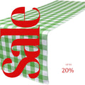 14" Wide Polyester Poplin Gingham, Checkered, Plaid Table Runner (White & Lime , 14" Wide x 90" Long) for Party Sweetest Day Wedding