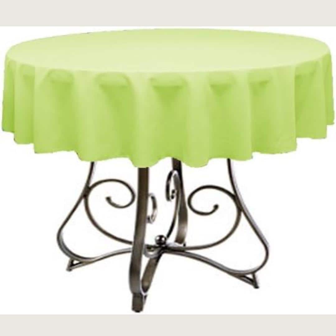 LIME - Polyester Poplin Washable Round Tablecloth,  Table Cover Fabric Table Cloth for Dinning, Kitchen, Party, Holiday