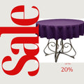 EGGPLANT - Polyester Poplin Washable Round Tablecloth,  Table Cover Fabric Table Cloth for Dinning, Kitchen, Party, Holiday