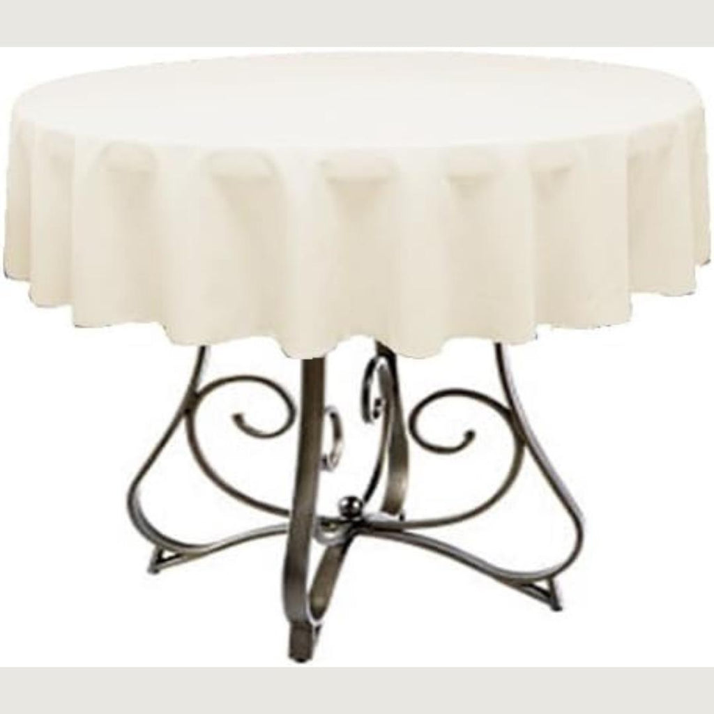 IVORY - Polyester Poplin Washable Round Tablecloth,  Table Cover Fabric Table Cloth for Dinning, Kitchen, Party, Holiday