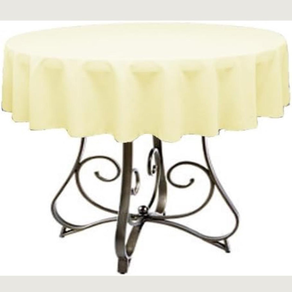 LT YELLOW - Polyester Poplin Washable Round Tablecloth,  Table Cover Fabric Table Cloth for Dinning, Kitchen, Party, Holiday