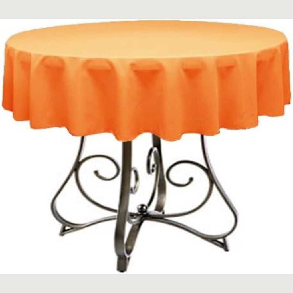 ORANGE - Polyester Poplin Washable Round Tablecloth,  Table Cover Fabric Table Cloth for Dinning, Kitchen, Party, Holiday