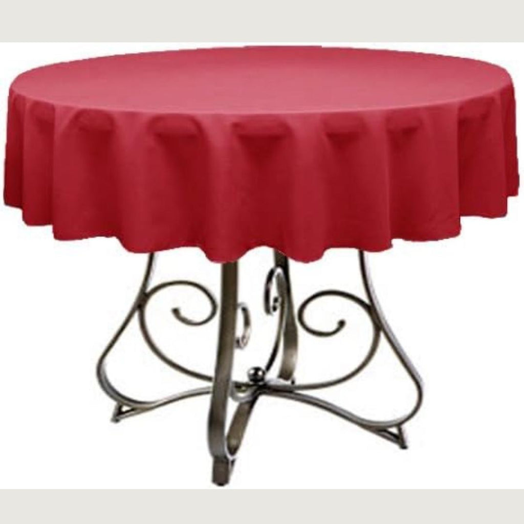 CRANBERRY - Polyester Poplin Washable Round Tablecloth,  Table Cover Fabric Table Cloth for Dinning, Kitchen, Party, Holiday