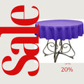 PURPLE - Polyester Poplin Washable Round Tablecloth,  Table Cover Fabric Table Cloth for Dinning, Kitchen, Party, Holiday