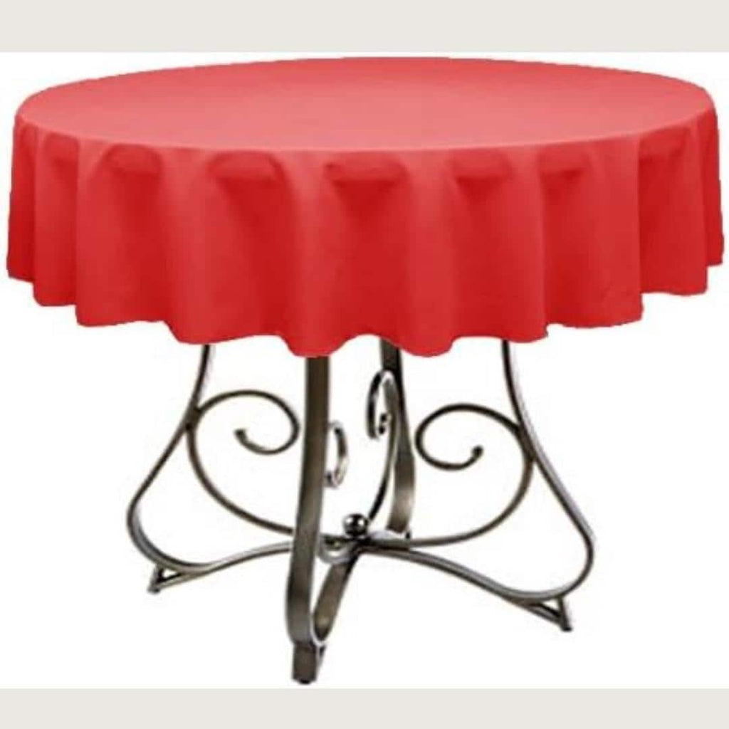 RED - Polyester Poplin Washable Round Tablecloth,  Table Cover Fabric Table Cloth for Dinning, Kitchen, Party, Holiday