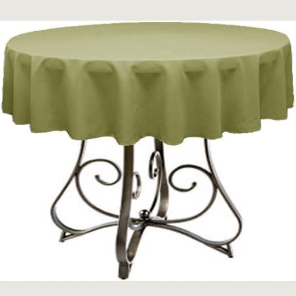 SAGE - Polyester Poplin Washable Round Tablecloth,  Table Cover Fabric Table Cloth for Dinning, Kitchen, Party, Holiday