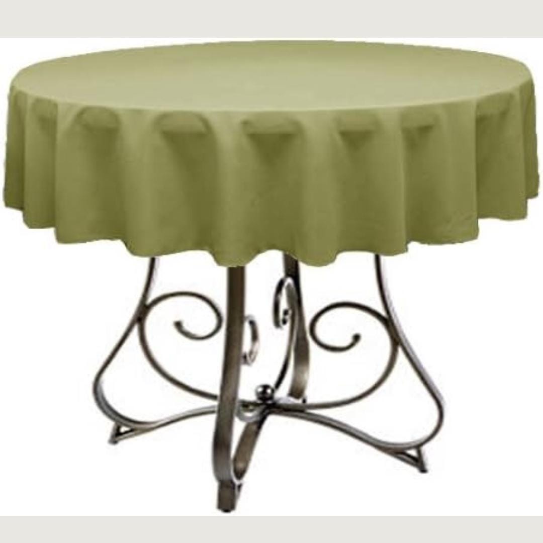 SAGE - Polyester Poplin Washable Round Tablecloth,  Table Cover Fabric Table Cloth for Dinning, Kitchen, Party, Holiday