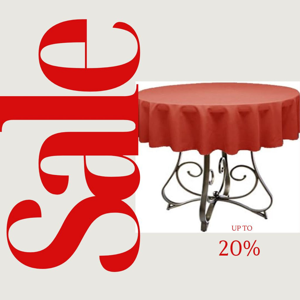 RUST - Polyester Poplin Washable Round Tablecloth,  Table Cover Fabric Table Cloth for Dinning, Kitchen, Party, Holiday