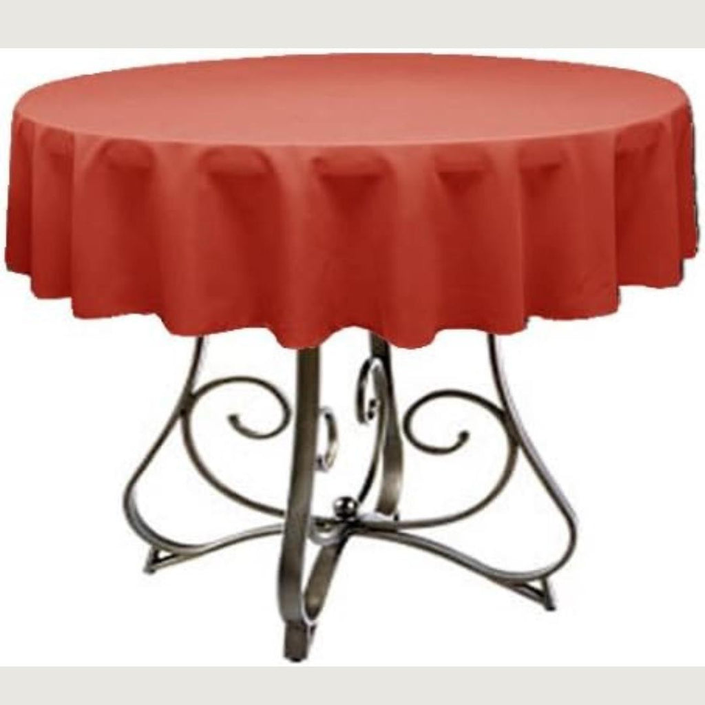 RUST - Polyester Poplin Washable Round Tablecloth,  Table Cover Fabric Table Cloth for Dinning, Kitchen, Party, Holiday