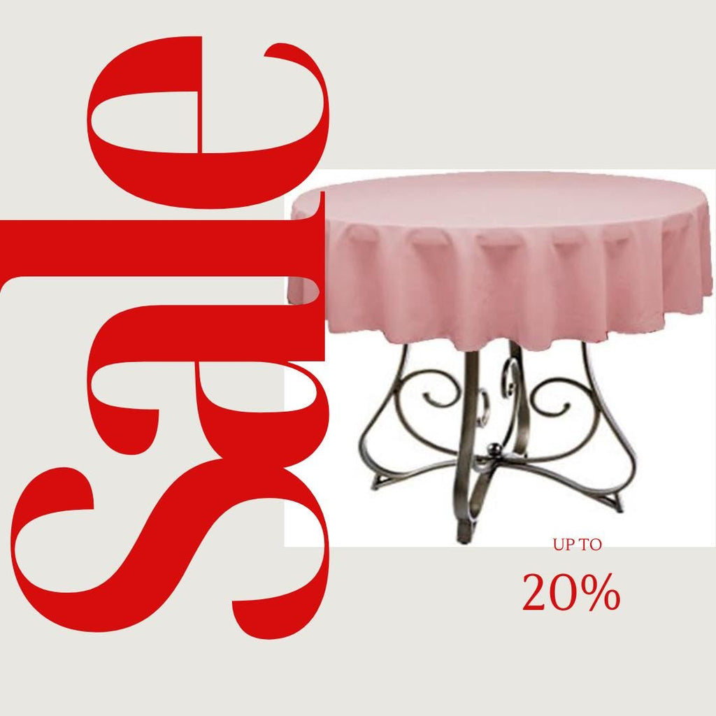 DUSTY ROSE - Polyester Poplin Washable Round Tablecloth,  Table Cover Fabric Table Cloth for Dinning, Kitchen, Party, Holiday