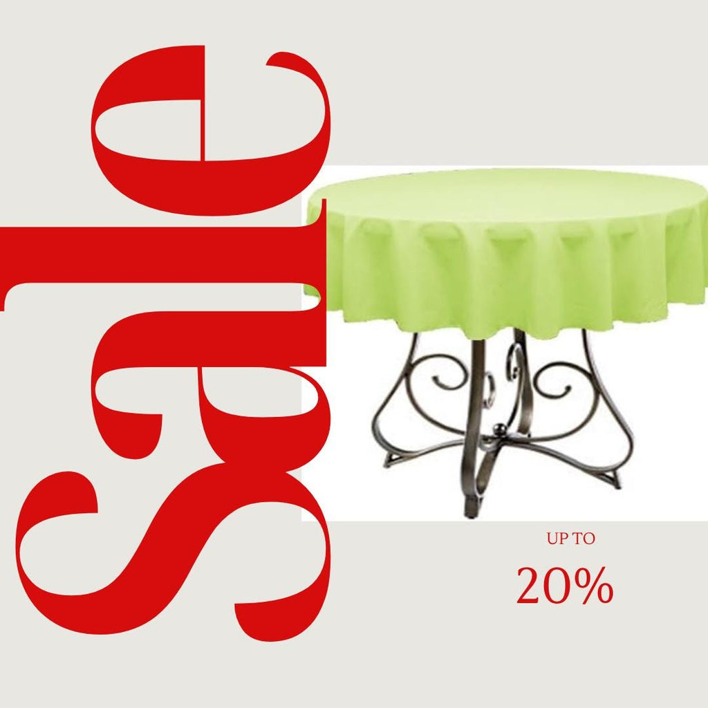 LIME - Polyester Poplin Washable Round Tablecloth,  Table Cover Fabric Table Cloth for Dinning, Kitchen, Party, Holiday